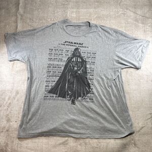 VTG STAR WARS Gray Men's 2XL T-Shirt The Imperial March Darth Vader Music Sheet
